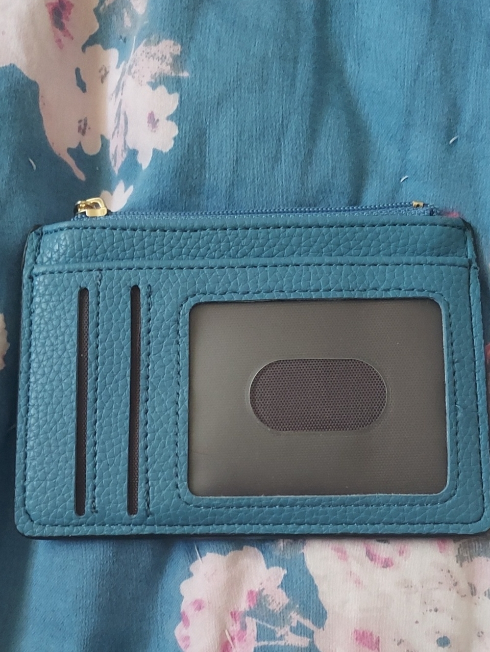 Blue Women's Cardholder Wallet with ID Window